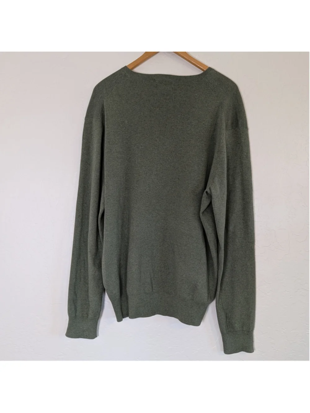 Polo Ralph Lauren Pima Cotton V Neck Sweater Mens XL Green Classic Logo Knit